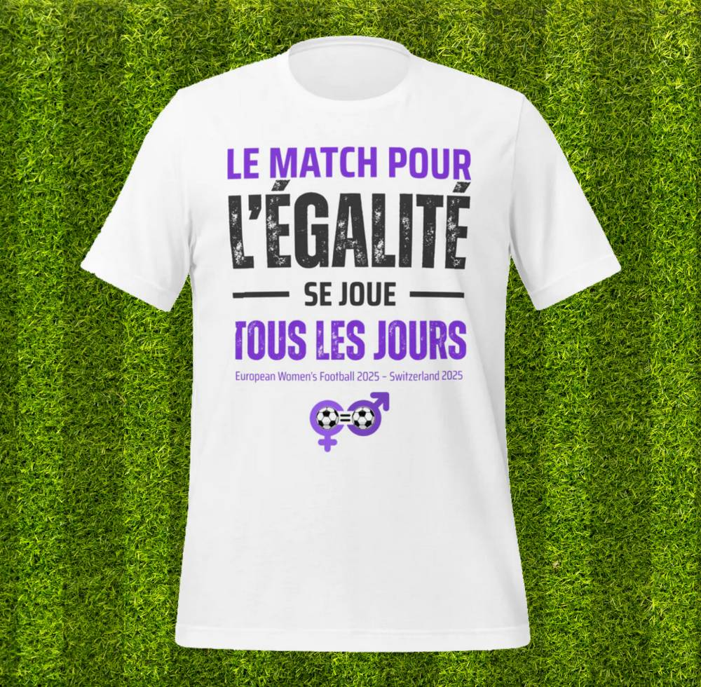 T-shirt engagé Dee Purple – humour, égalité et passion du foot